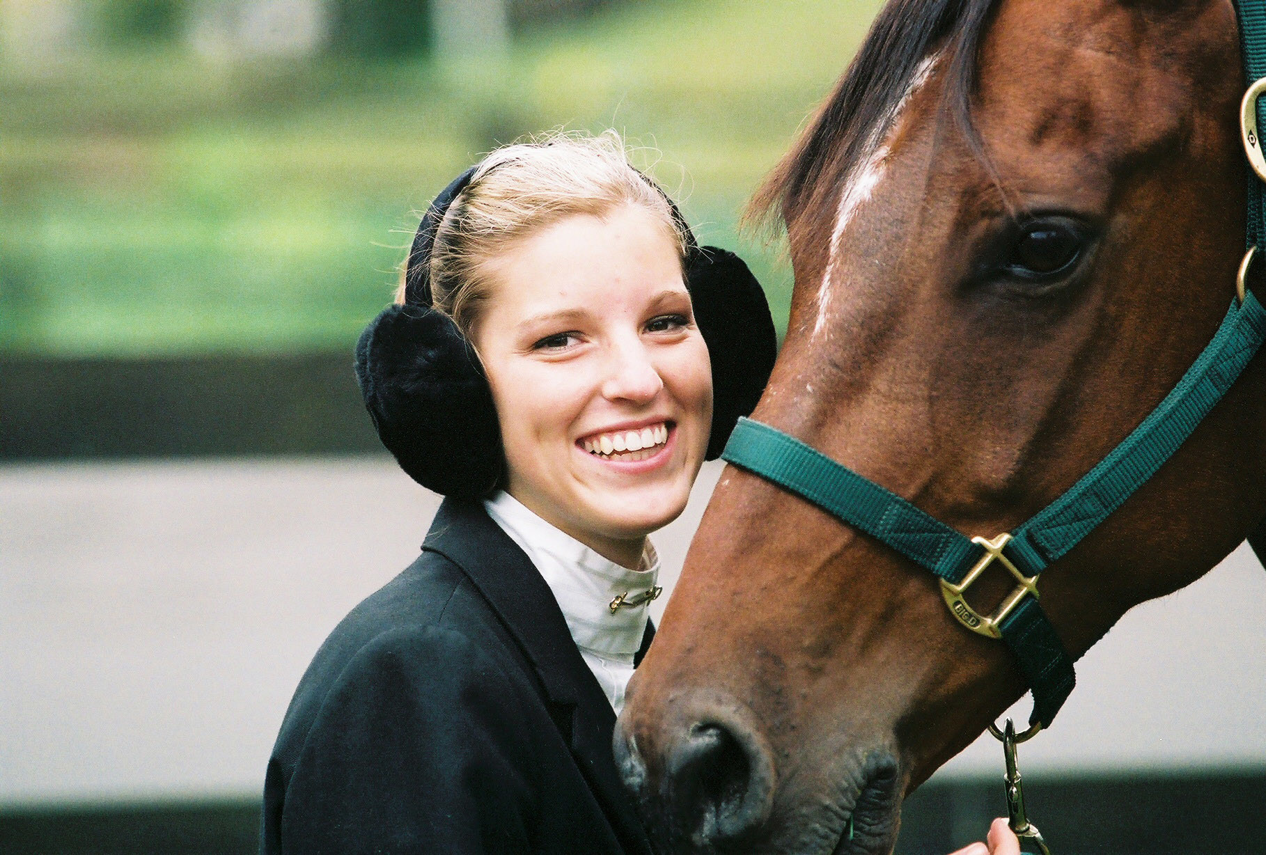 Sheepskin Ear Muffs Black Engel Sheepskin Horse Tack
