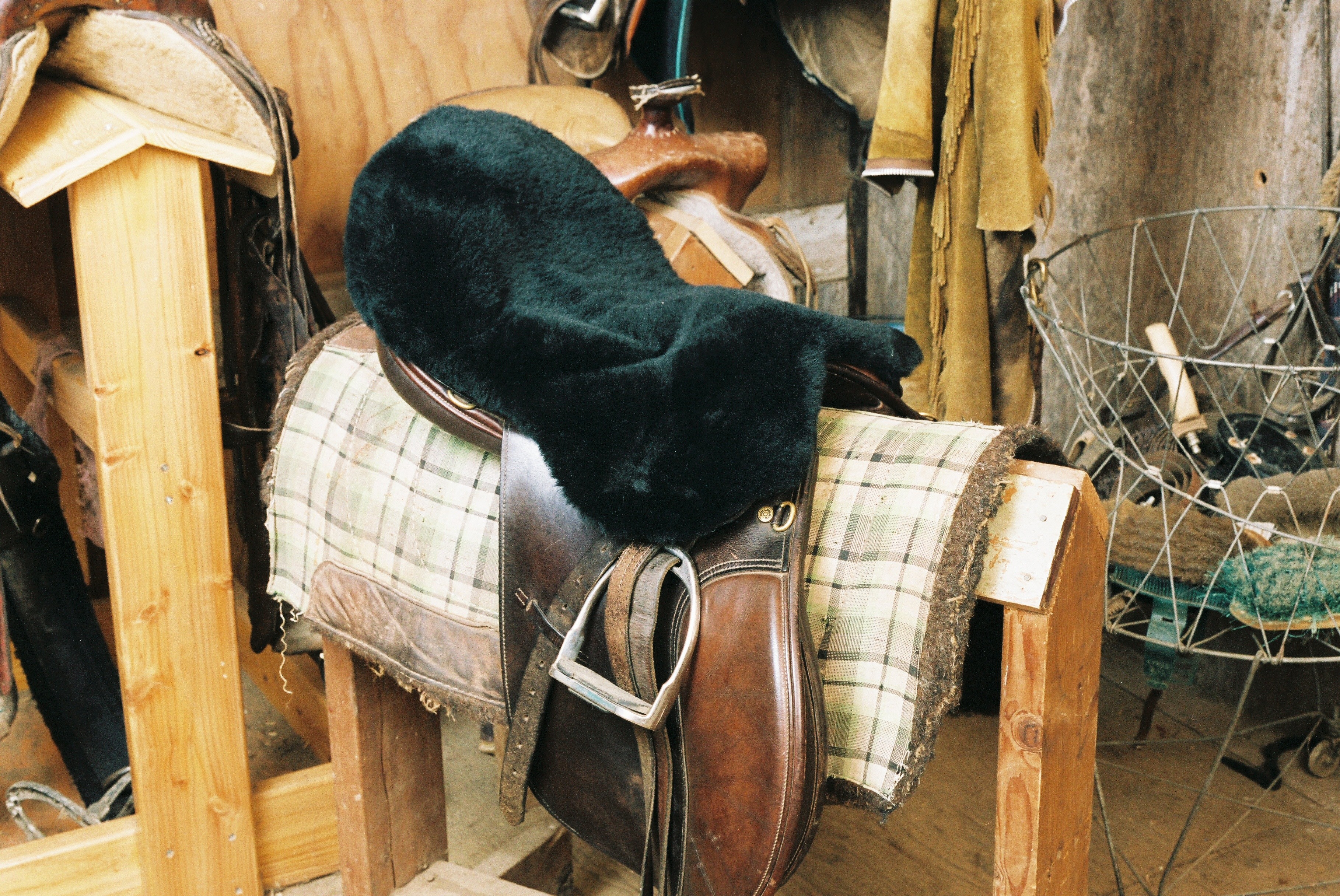 All Purpose / Dressage Saddle Seat Cover Charcoal Engel Sheepskin